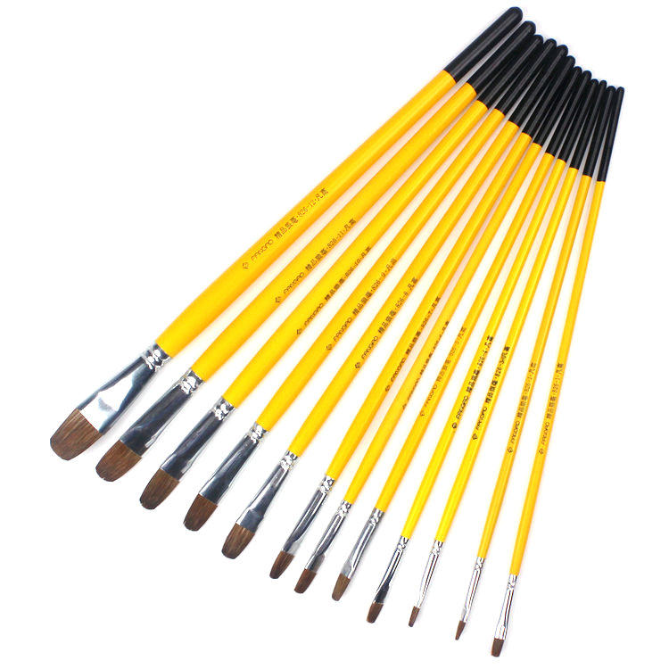 包邮凡高826 精品狼毫 水粉笔水彩笔 长杆圆头 磨砂杆 油画画笔