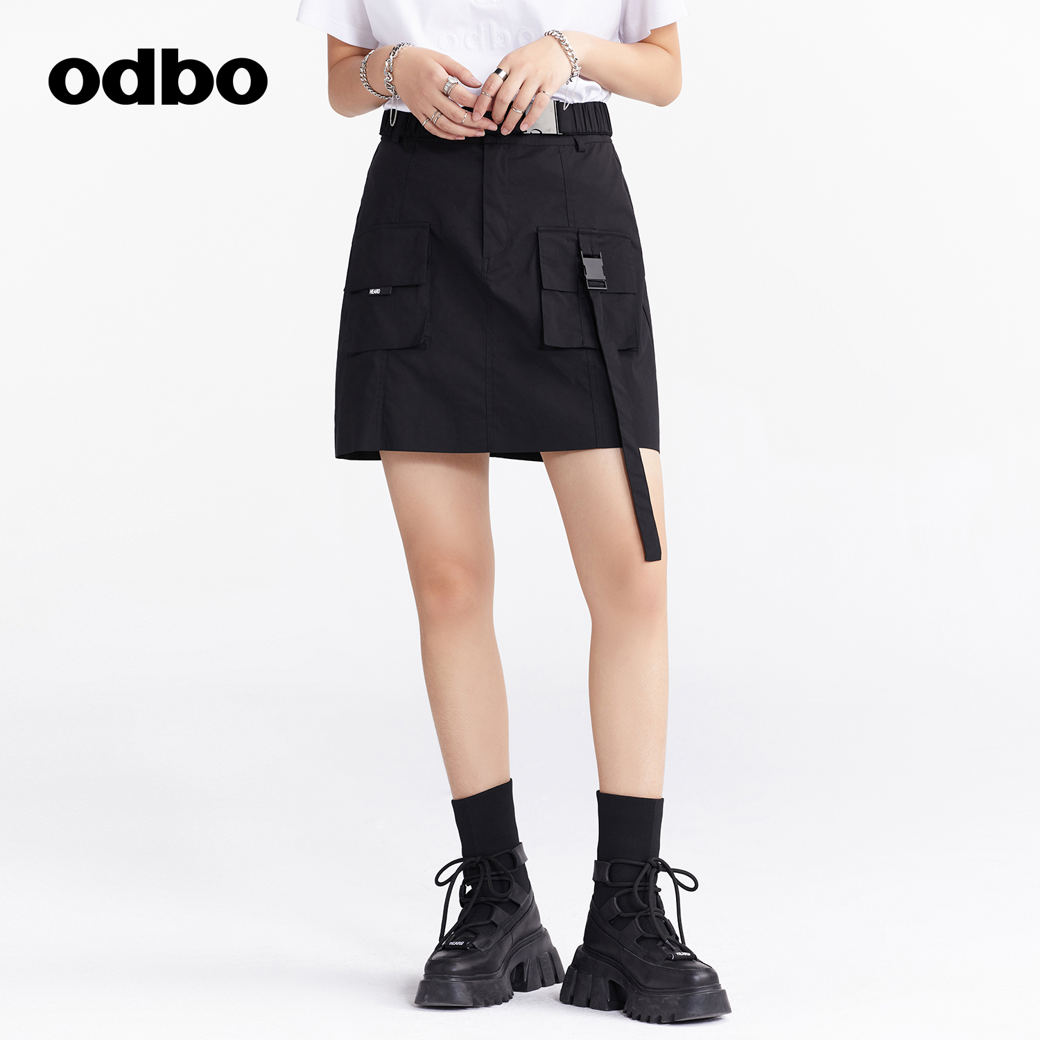 heardbyodbo工装松紧半身裙