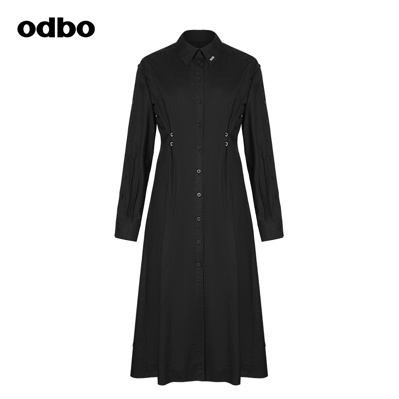 【HEARD】odbo欧宝设计感衬衫女夏季时尚休闲连衣裙收腰潮