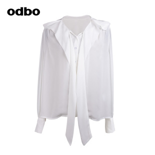 欧迪比欧个性 饰衬衫 设计冰丝防晒秋季 女上衣装 宽松薄透 新款 odbo