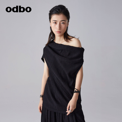 odbo/欧迪比欧原创设计高级感背心女早秋2023新款围巾式两穿上衣