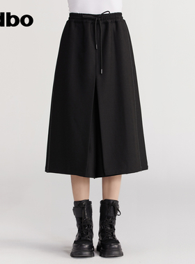 【商场同款】odbo/欧迪比欧秋冬新款阔腿裤女设计感百搭裙裤