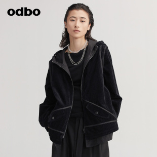 外套女秋冬季 欧迪比欧时尚 odbo 两面穿上衣 商场同款 2022新款