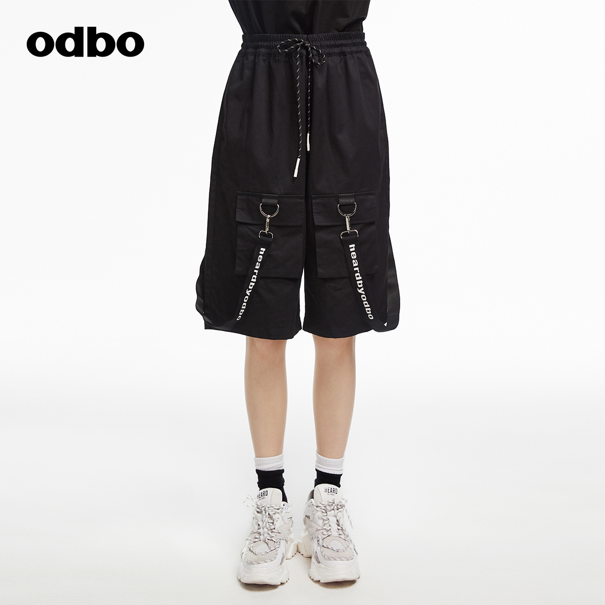 街潮织带抽绳情侣中裤