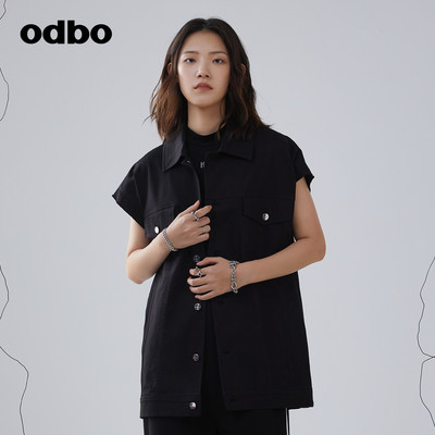 【HEARD】odbo欧宝工装牛仔马夹背心女2022年外搭夏季时尚减龄潮