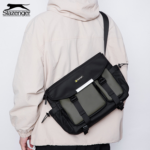 slazenger斜挎包男款机能风单肩包通勤休闲包iPad包大学生邮差包