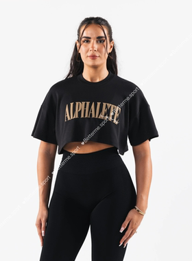 Betterme sport 阿尔法Alphalete字母刺绣短袖 休闲宽松运动T恤