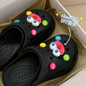 装 多巴胺洞洞鞋 饰品 子配饰花扣彩色新款 趣味大眼青蛙可拆卸diy鞋