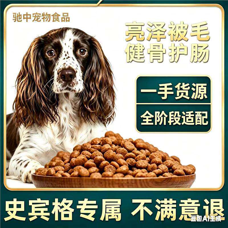 史宾格专用狗粮成犬幼犬大包装10斤40斤装成通用型便宜牛肉味营养