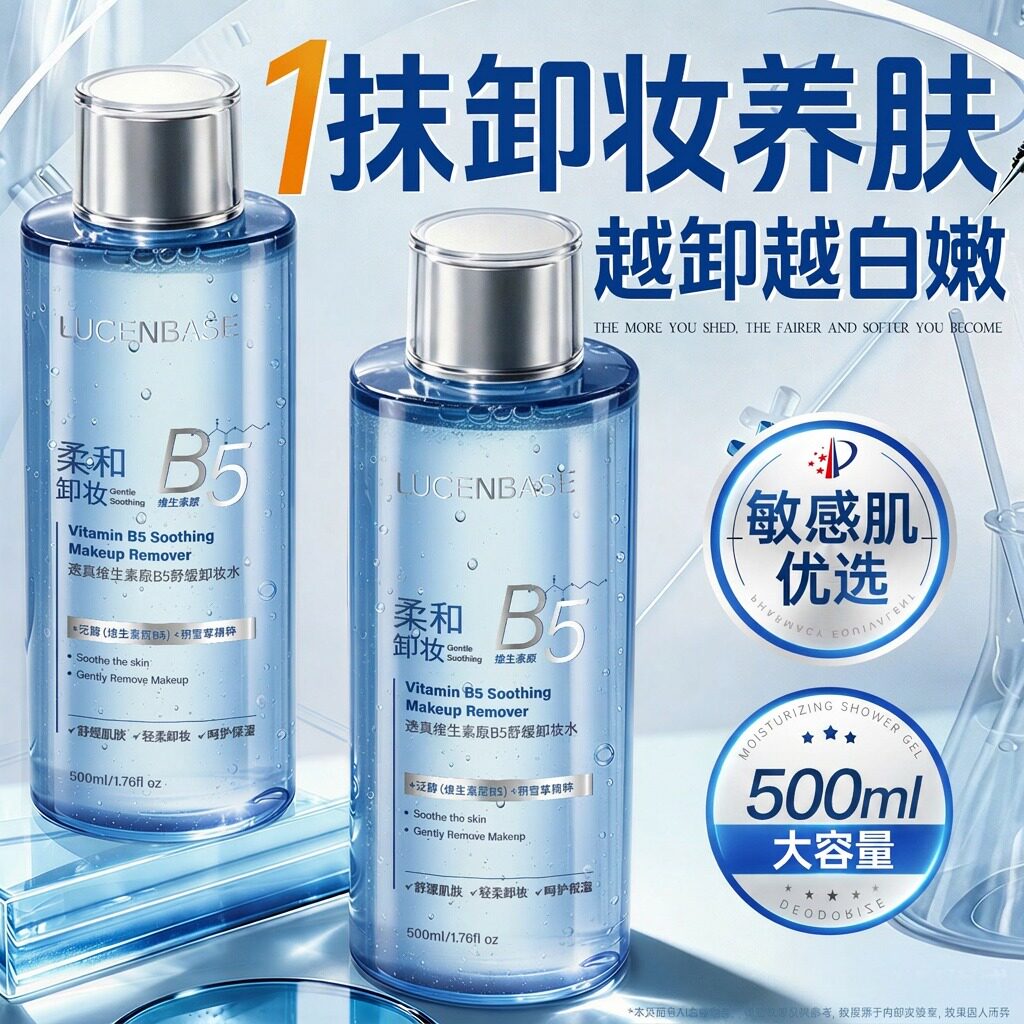 B5卸妆水液眼唇脸三合一温和无刺激深层清洁毛孔官方旗舰店正品牌