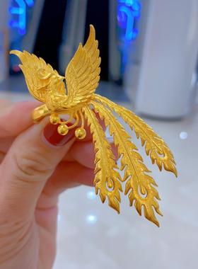 金包银戒指私人定制篆刻拉丝工艺婚嫁全套个性奢华送老婆百搭礼物