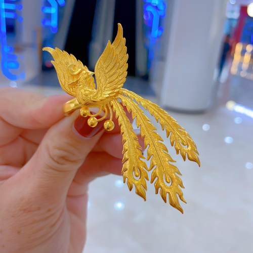 金包银戒指私人定制篆刻拉丝工艺婚嫁全套个性奢华送老婆百搭礼物