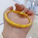 金包银手镯女经典 古法磨砂面龙凤推拉可调节仿真黄金镯子久不掉色
