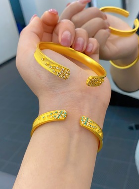 正品金包银手镯实心高级感手环