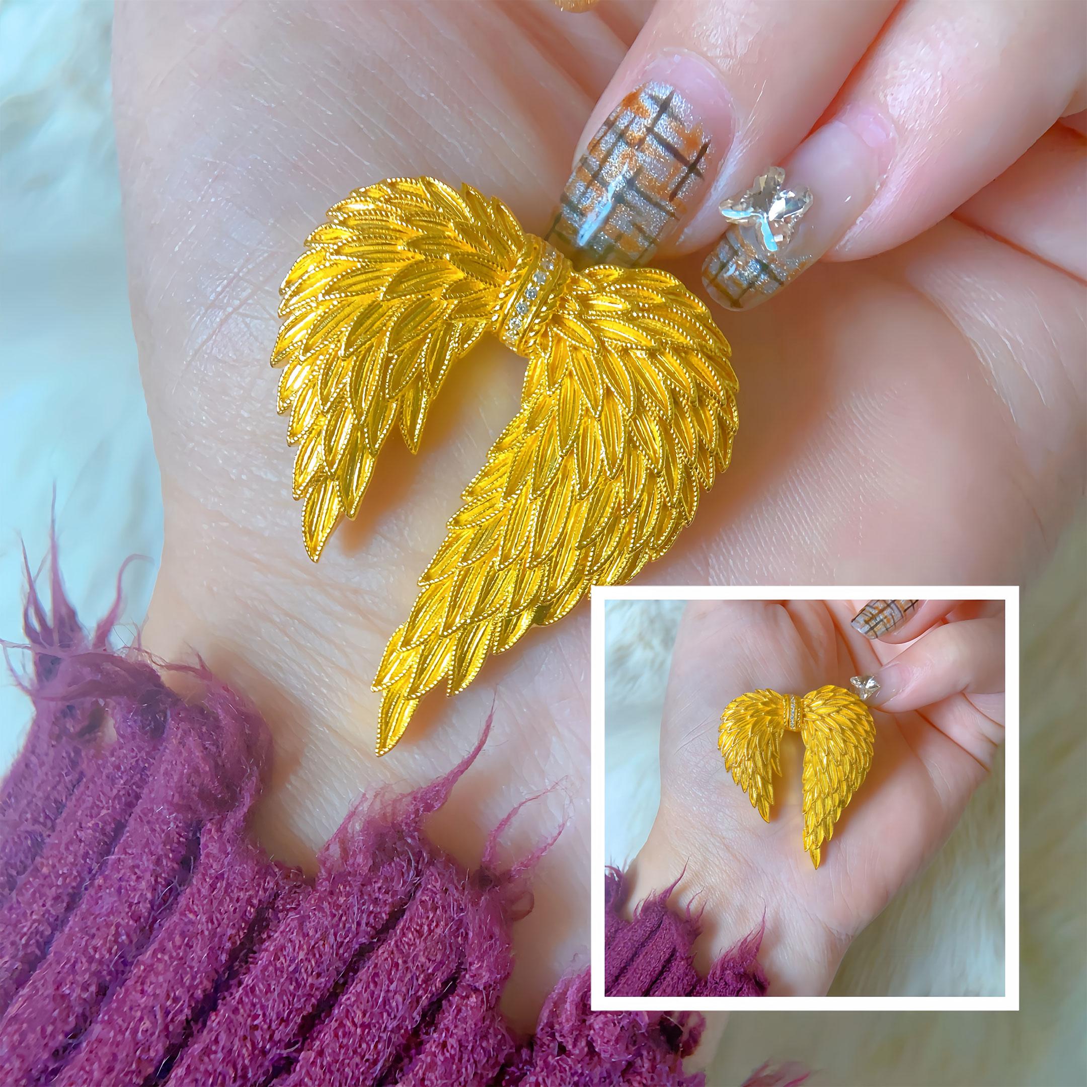 黄金定制新中式蝴蝶翅膀耳钉