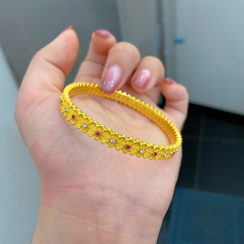 黄金包银手镯女款时尚气质款