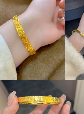 金包银手镯女实心爆闪碎碎冰