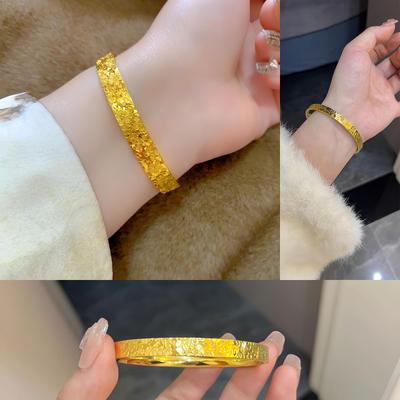 金包银手镯女实心爆闪碎碎冰