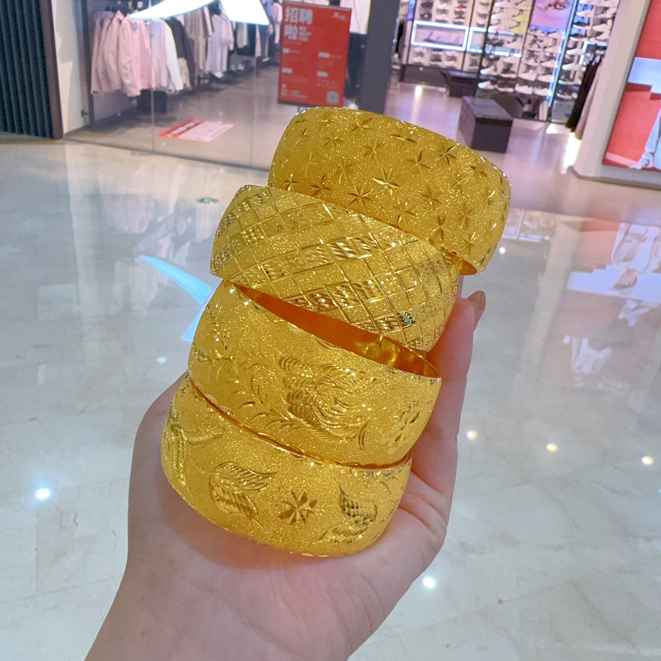 私人订制金包银手镯宽面实心婚嫁