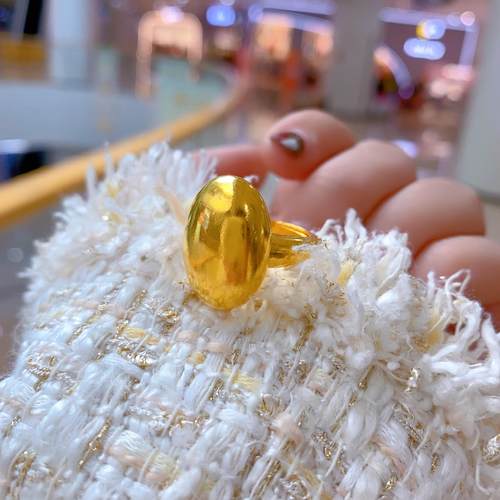 开口可调节戒指金包银小众设计