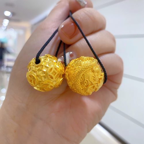 金包银龙珠吊坠女款镂空潮流