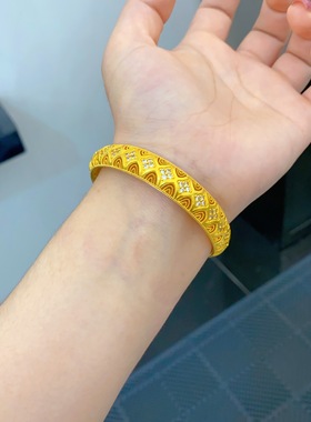 黄金包银手镯女款时尚气质款