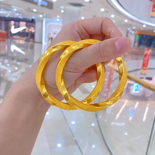 金包银手镯女宽面实心莫比乌斯环大克数磨砂宽面定做100克送女友