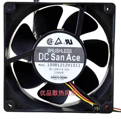 原装三洋109R1212H1011 12V 0.52A 12cm12038滚珠服务器机箱风扇