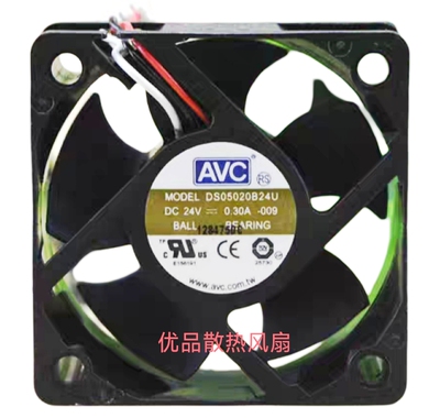 原装AVC DS05020B24U 24V 0.30A 5cm厘米5020变频器静音散热风扇