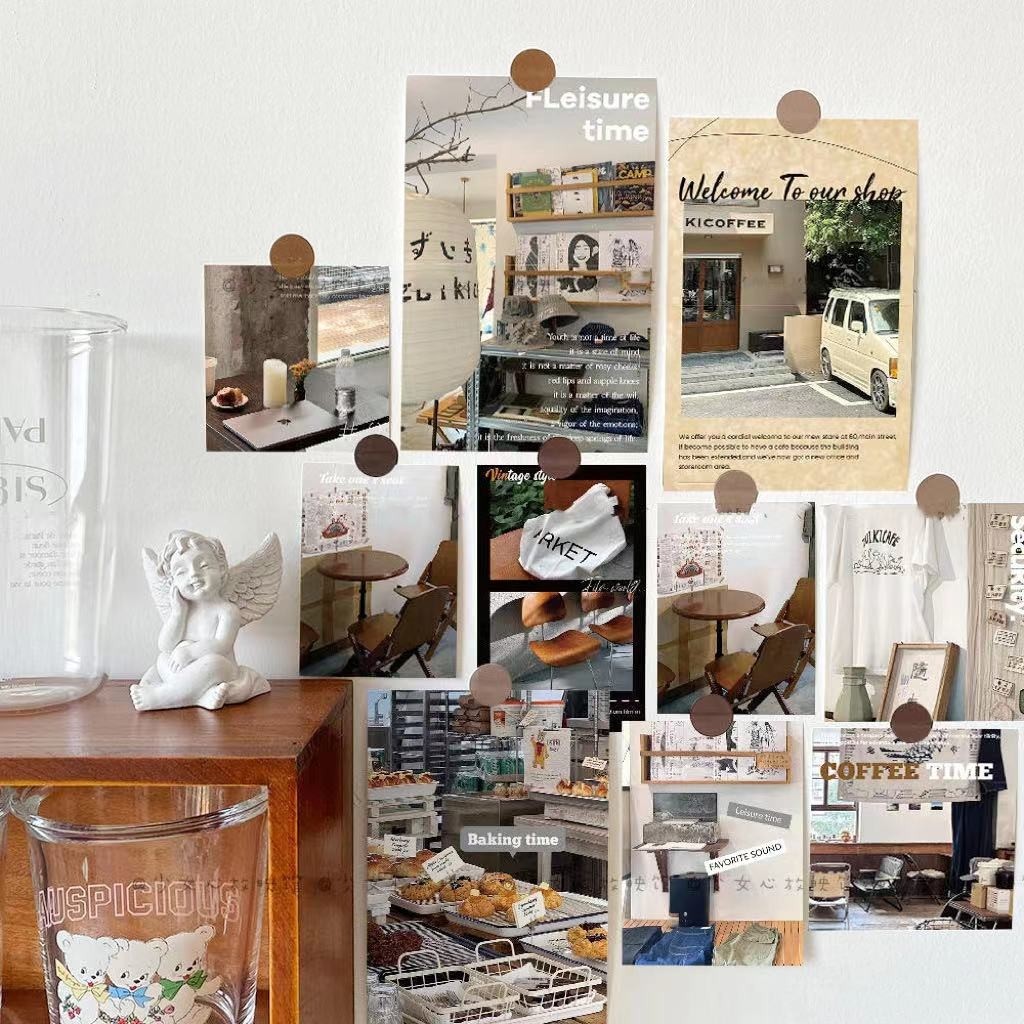 ins韩系墙贴海报卡片咖啡店装饰