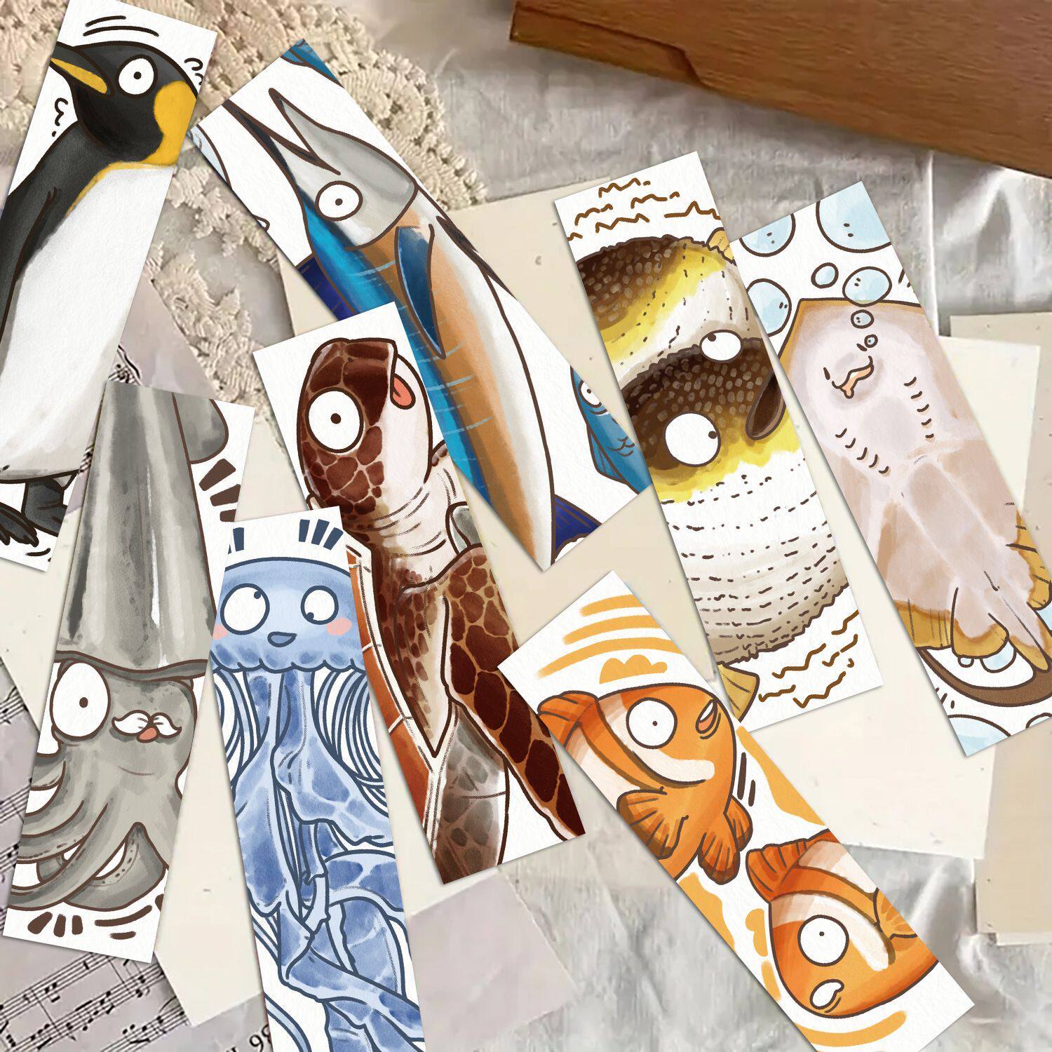 海洋动物书签学生节日礼物装饰