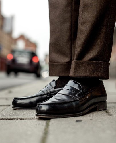 牛皮男士夏季手工懒人正装乐福鞋