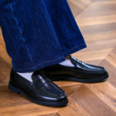 ZEYIMAKE壹植乐福鞋 复古便士真皮休闲皮鞋 英伦男士 一脚蹬豆豆鞋