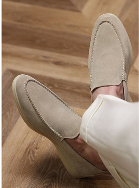 2025新款summer Walk夏季麂皮一脚蹬休闲鞋懒人套脚鞋乐福鞋男鞋