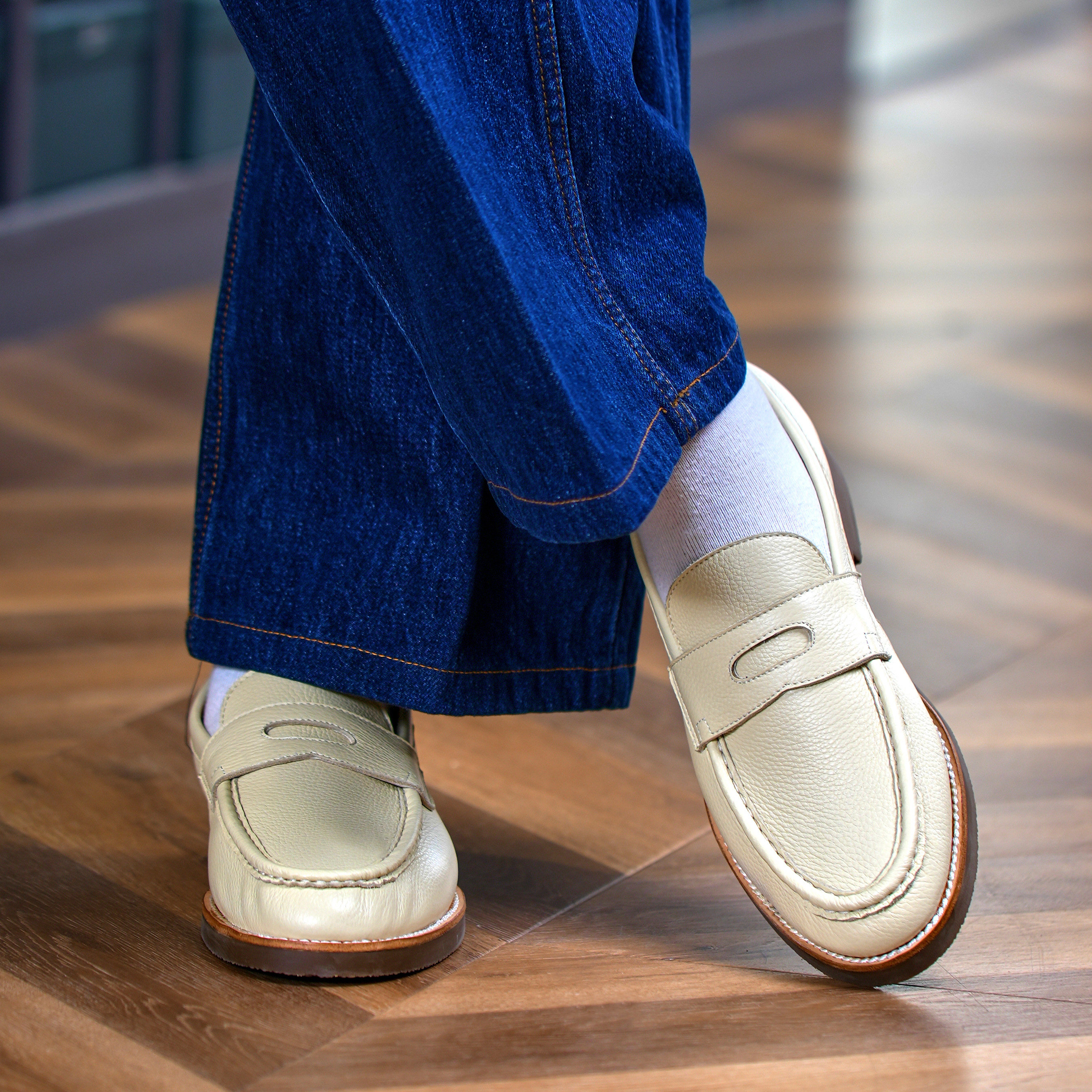 ZEYIMAKE壹植乐福鞋英伦男士一脚蹬豆豆鞋复古便士纯白休闲皮鞋,流行男鞋,乐福鞋（豆豆鞋）,淘宝优惠券,粉丝福利购,淘宝优惠卷