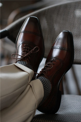 英伦风商务休闲正装皮鞋男三接头