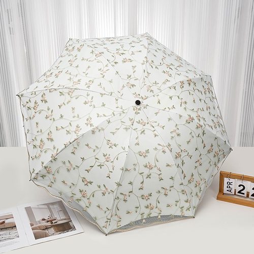 新款2025刺绣防紫外线太阳伞女