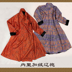 素念原创设计加绒冬款 辽袍金丝印花男女同款