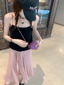 aaaaxbbb 夏洛蒂许愿池 甜美温柔两色半身裙不规则设计感仙女长裙