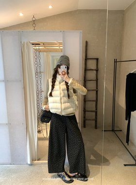 aaaaxbbb 潘提亚海 两色碎花直筒西装裤宽松阔腿显瘦长裤百搭女秋