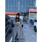 杂灰羊毛牛角扣大衣女中长款 aaaaxbbb 瓦灰德里克 百搭毛呢外套