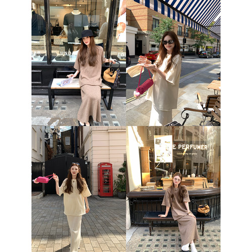 aaaaxbbb羊毛针织休闲懒人套装