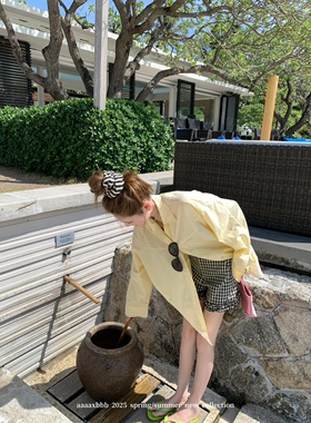 aaaaxbbb 海滨repeat 两色蕾丝衬衫女上衣定染大版型长袖防晒外套