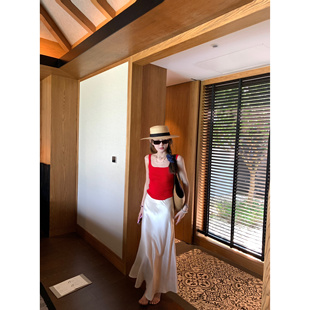 aaaaxbbb 缎面鱼尾裙气质半身裙设计感长裙三色入 仙本那星期三