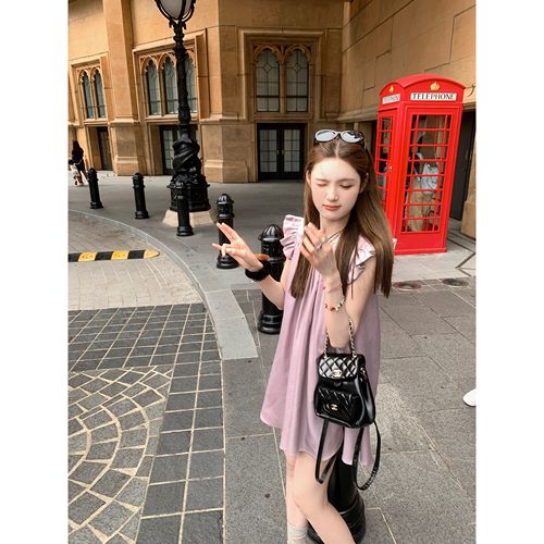 aaaaxbbb小飞袖连衣裙娃娃裙短裙