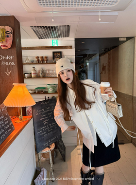 aaaaxbbb 北莱茵河 假两件双层纯棉衬衫设计感长袖上衣宽松内搭女