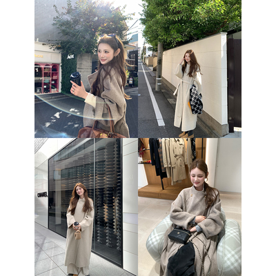 aaaaxbbb100纯羊毛双面呢大衣