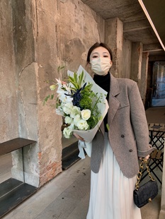 aaaaxbbb 诀别密苏里 灰棕色正肩双面尼西装秋冬质感气质上衣外套