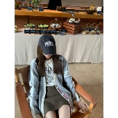 aaaaxbbb 拼色宽松V领显瘦开衫 还是tb味儿 羊毛针织外套女长袖