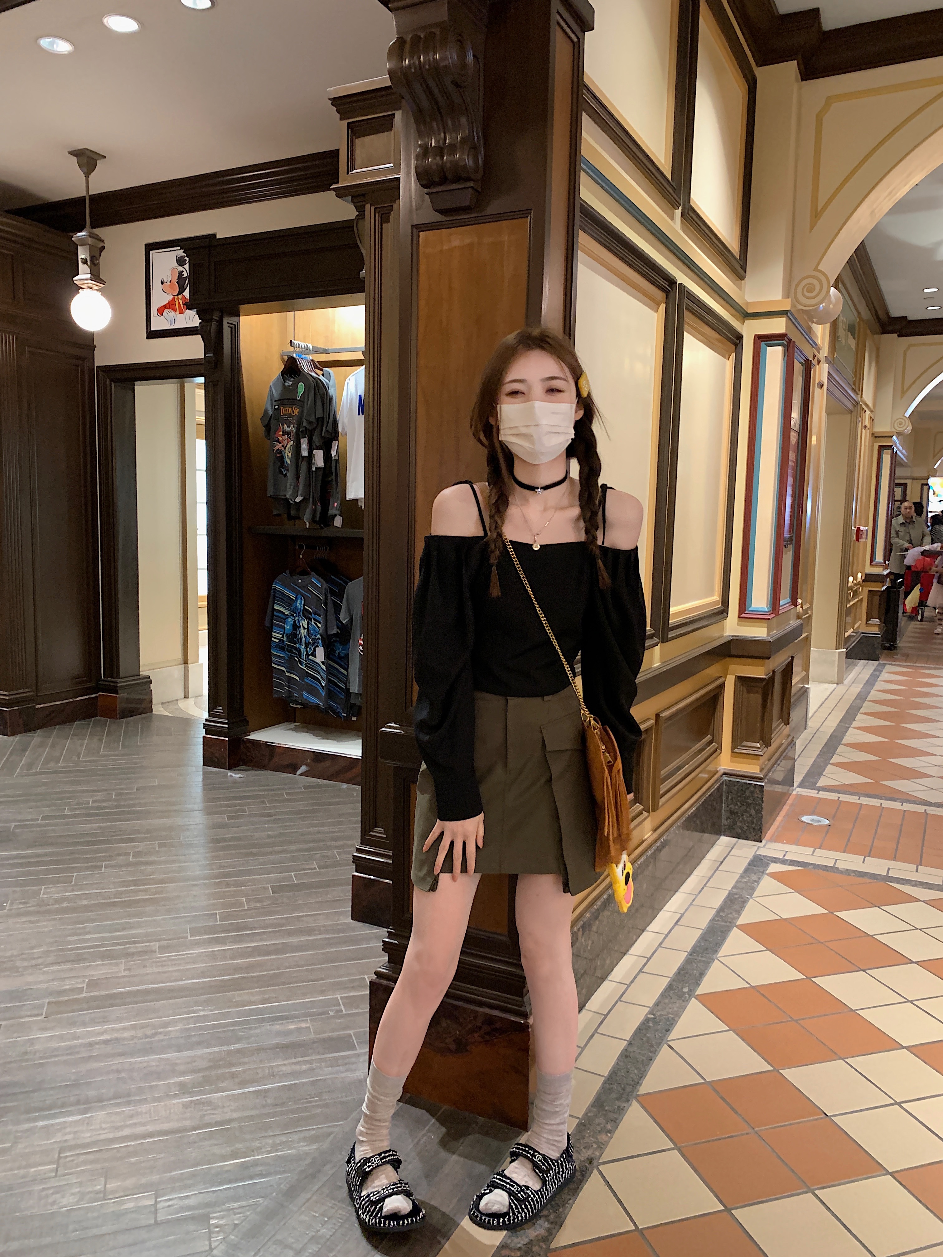 aaaaxbbb一字肩凉凉长袖上衣